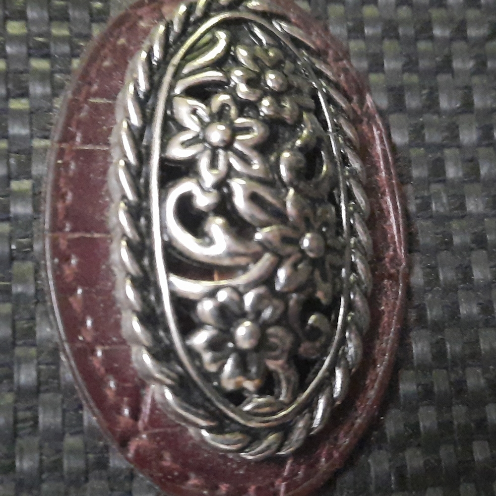 Green and brown  Bueno bagwoven green front. Faux brown alligator sides.